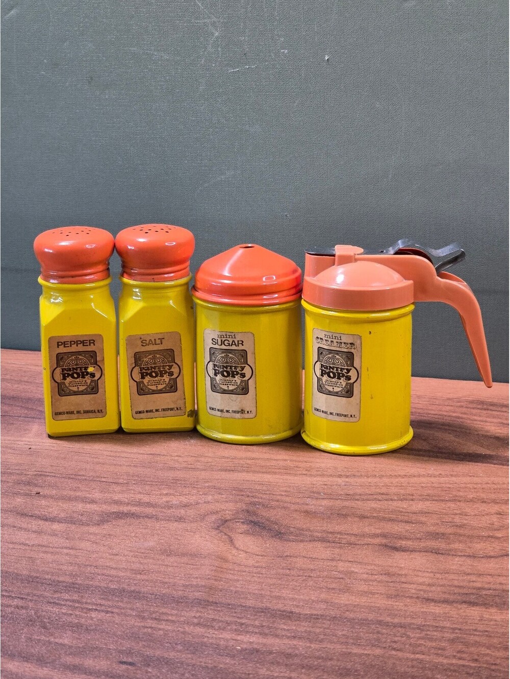 Vintage Pantry Pops Mini Salt, Pepper, Sugar, and Creamer Set